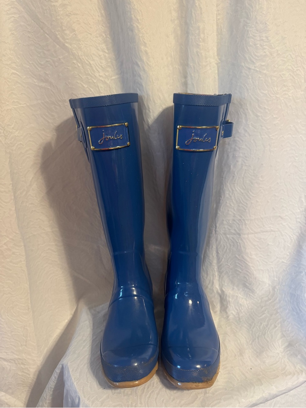 Joules Glossy Deep Blue Knee-High Rain Boots